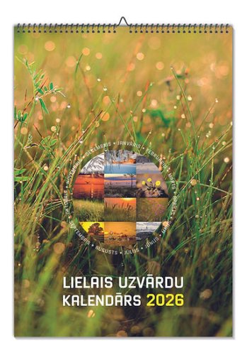 Uzvārdu kalendārs 2026 A3 ar piezīmēm