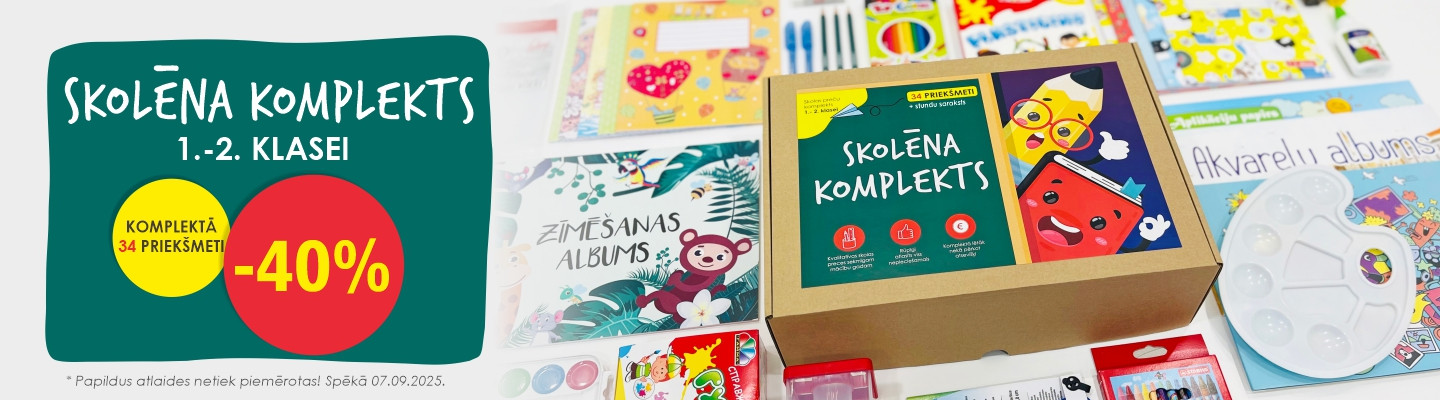 Skolēna komplekts 1.-2.klasei, 34 priekšmeti. Ar -40% atlaidi