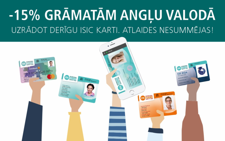 Ar ISIC/ ITIC karti - 15% atlaide grāmatām angļu valodā