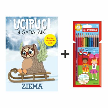 Ucipuci 4 gadalaiki. Ziema+ Krāsainie zīmuļi STABILO COLOR | 12 kr.