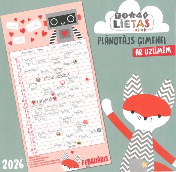 Plānotājs 2025 Plānotājs ( kalendārs) ģimenei ar uzlīmēm