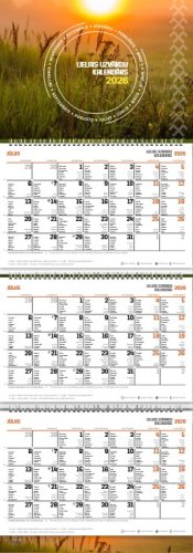 Uzvārdu kalendārs 2026. Trīsdaļīgais