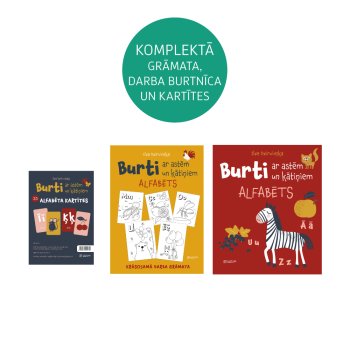 Komplekts. Burti ar astēm un kātiņiem ( Kartiņas, Grāmata, Alfabēta burtnīca)